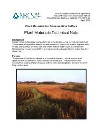 Tech Note: Plant Materials for Conservation Buffers