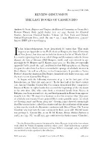 The Last Books of Cassius Dio