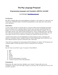 The Pip Language Proposal