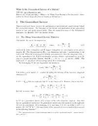 1 the Generalized Inverse