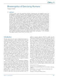 Bioenergetics of Exercising Humans George A