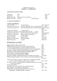 Curriculum Vitae Murray V