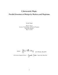 Cybersecurity Magic: Parallel Structures of Design by Hackers and Magicians