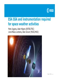 ESA SSA and Instrumentation Required for Space Weather Activities