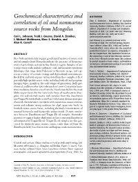 Geochemical Characteristics and Correlation of Oil and Nonmarine Source Rocks the Zuunbayan Il Fields Are Shown