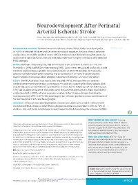 Neurodevelopment After Perinatal Arterial Ischemic Stroke