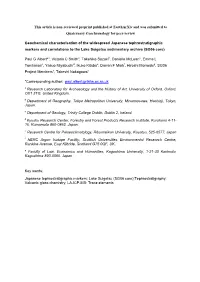 This Article Is Non-Reviewed Preprint Published at Eartharxiv and Was Submitted to Quaternary Geochronology for Peer-Review