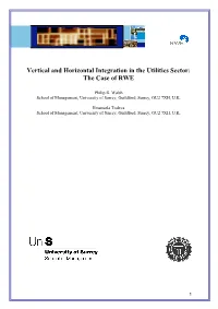 Vertical and Horizontal Integration in the Utilities Sector: the Case of RWE