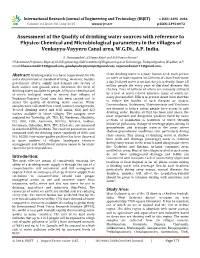 Assessment of the Quality of Drinking Water Sources with Reference To