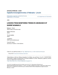 Lessons from Monitoring Trends in Abundance of Marine Mammals