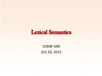 Lexical Semantics