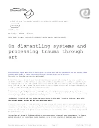 Musician Lingua Ignota on Dismantling Systems and P… Page 1/7 09.29.2021 09:40 EST I Do Often Have Ideas of How I Want to Layer Things Or What’S Going to Go Where