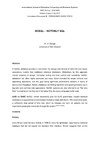 Nosql - Notonly Sql