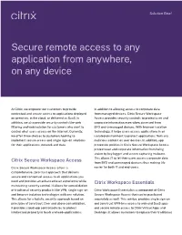 Secure Remote Access to Any Application from Anywhere, on Any Device