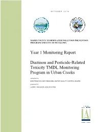 Year 1 Monitoring Report Diazinon and Pesticide-Related Toxicity