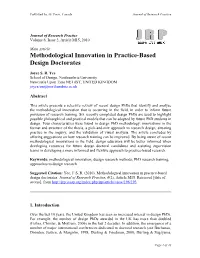Methodological Innovation in Practice-Based Design Doctorates