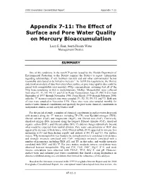 The Effect of Surface and Pore Water Quality on Mercury Bioaccumulation