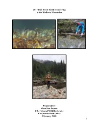 2017 Bull Trout Redd Monitoring in the Wallowa Mountains Prepared By