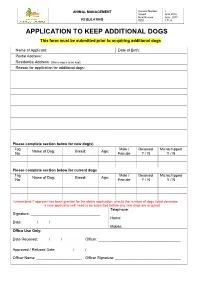 Application for Additional Dogs