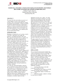 Extract from the Proceedings of Building Simulation and Optimization 2012