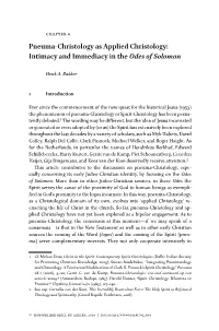 Intimacy and Immediacy in the Odes of Solomon