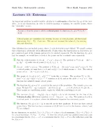 Lecture 13: Extrema