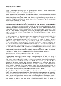 Project Update: August 2002 Habitat Quality and Fragmentation and The