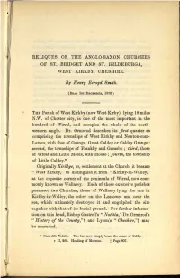 Reliques of the Anglo-Saxon Churches of St. Bridget and St. Hildeburga, West Kirby, Cheshire
