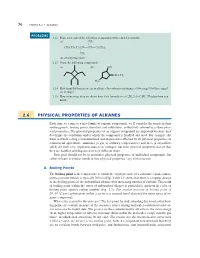2.6 Physical Properties of Alkanes