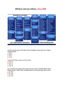 200 Best Current Affairs - Free PDF