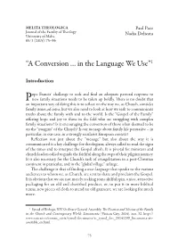 A Conversion … in the Language We Use”1