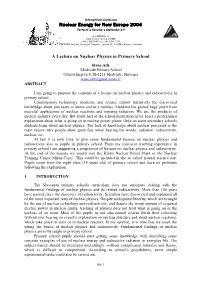 A Lecture on Nuclear Physics in Primary School