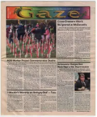 AIDS Marker Project Commemorates Deaths 'I Wouldn'
