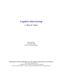 Cognitive Interviewing