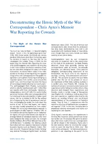 Deconstructing the Heroic Myth of the War Correspondent – Chris Ayres's