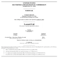 Lazard Ltd (Exact Name of Registrant As Specified in Its Charter)