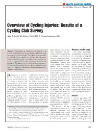 Overview of Cycling Injuries: Results of a Cycling Club Survey