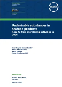Undesirable Substances in Seafood Products – Results from Monitoring Activities in 2006