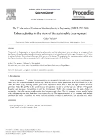 Urban Activities in the View of the Sustainable Development