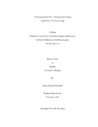 Alongingly the Way”: Ontology and Longing in Bpnichol’S the Martyrology