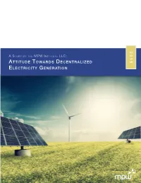 Attitude Towards Decentralized Electricity Generation 2 | Attitude Towards Decentralized Electricity Generation the MPW Study