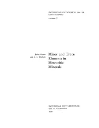 Elements M Meteoritic Minerals