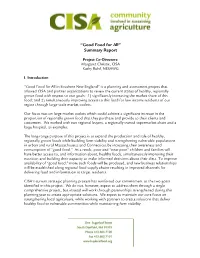“Good Food for All” Summary Report