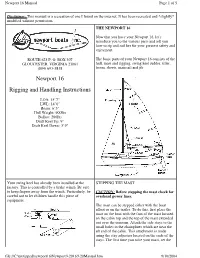 Newport 16 Rigging and Handling Instructions