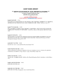 Smith Collection of Local Reports & Studies (PDF)