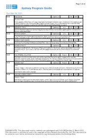 Sydney Program Guide