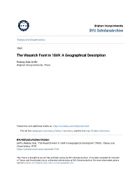 The Wasatch Front in 1869: a Geographical Description