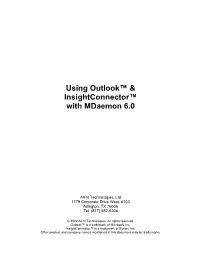 Using Outlook™ & Insightconnector™ with Mdaemon