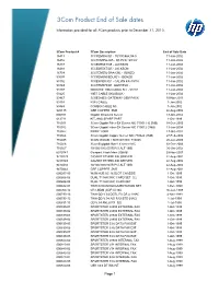 3Com Product End of Sale Dates