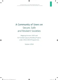 A Community of Users on Secure, Safe and Resilient Societies